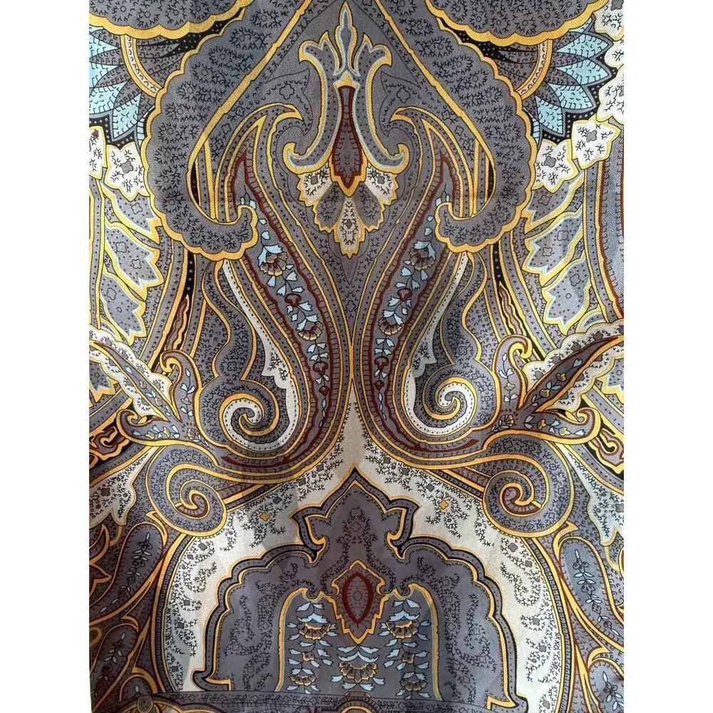 Paisley Reversible Silk Feel Scarf Fringe